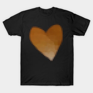 Gold Valentines Day Heart Filled with Hearts T-Shirt